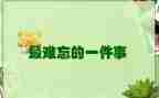 你让我难忘的一件事作文精选5篇
